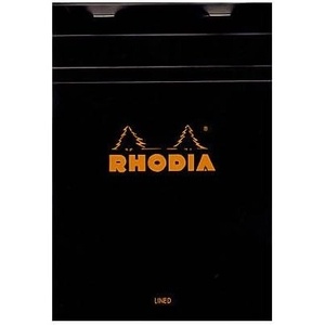 image:imageRhodia Classic French Paper Pads ruled with margin 6 in x 8 14 in black PACK OF 4 