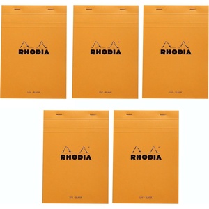 image:imageRhodia Classic Orange Notepad Blank  6 in x 814 in Pack of 5