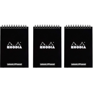 image:imageRhodia Notepad 4X6 dot grid Micro Perforated 80 Sheets Black Pack of 3