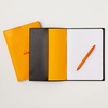 image:imageRhodia cfa5pucvbk PU Leather Cover Black Stapled Notebook A5 02 inch 5 mm Square Rule Orange Included RHODIA