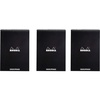 image:imageRhodia Black Notepad 825X1175 Double Spiral Dot Grid Pack of 3