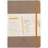 image:imageRHODIA 117182C  Soft Notebook Diary Perpetual Perpetual Black  A5128 Pages  90G Ivory Clairefontaine Paper  Index Elastic Closure  Faux Leather Cover  Rhodiarama CollectionTaupe