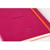 image:imageRHODIA 117182C  Soft Notebook Diary Perpetual Perpetual Black  A5128 Pages  90G Ivory Clairefontaine Paper  Index Elastic Closure  Faux Leather Cover  Rhodiarama CollectionRaspberry