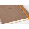 image:imageRHODIA 117182C  Soft Notebook Diary Perpetual Perpetual Black  A5128 Pages  90G Ivory Clairefontaine Paper  Index Elastic Closure  Faux Leather Cover  Rhodiarama CollectionTaupe