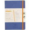 image:imageRHODIA 117182C  Soft Notebook Diary Perpetual Perpetual Black  A5128 Pages  90G Ivory Clairefontaine Paper  Index Elastic Closure  Faux Leather Cover  Rhodiarama CollectionSapphire Blue