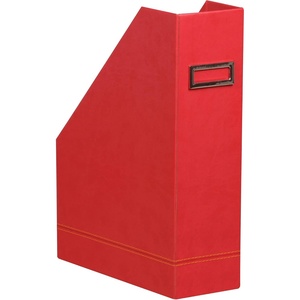 image:imageRHODIA 318936C  Daffodil Magazine Rack  10x25x31 cm  Orange Saddle Stitching  Faux Leather Exterior  Rhodiarama Home Office Collection  Office Organization amp Designer StoragePoppy