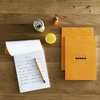 image:imageRHODIA 18200C  Stapled Notepad N18 Orange  A4  Small Squares  80 Detachable Sheets  80G Clairefontaine Paper  Coated Card Cover  Pack of 5 pads
