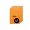 image:imageRHODIA 19000C  Stapled Notepad N19 Orange  A4  80 Detachable Sheets  Plain White Clairefontaine Paper 80 gm  Coated Card Cover  Pack of 5 pads
