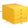 image:imageClairefontaine Rhodiarama Italian Faux Leather 4 Drawer Sorter 248 x 327 x 228 cm Daffodil