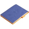 image:imageRHODIA 128201C  Clipboard Case  Stapled Notepad N12 Silver  85x12 cm  Lined  80 Detachable Sheets  White Clairefontaine Paper 80 gm  Pencil Holder  Faux Leather  Rhodiarama CollectionSapphire Blue