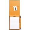 image:imageRHODIA 128201C  Clipboard Case  Stapled Notepad N12 Silver  85x12 cm  Lined  80 Detachable Sheets  White Clairefontaine Paper 80 gm  Pencil Holder  Faux Leather  Rhodiarama CollectionTurquoise Blue