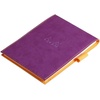 image:imageRHODIA 128201C  Clipboard Case  Stapled Notepad N12 Silver  85x12 cm  Lined  80 Detachable Sheets  White Clairefontaine Paper 80 gm  Pencil Holder  Faux Leather  Rhodiarama CollectionPurple