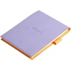 image:imageRHODIA 128201C  Clipboard Case  Stapled Notepad N12 Silver  85x12 cm  Lined  80 Detachable Sheets  White Clairefontaine Paper 80 gm  Pencil Holder  Faux Leather  Rhodiarama CollectionIris