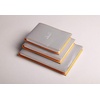 image:imageRHODIA 128201C  Clipboard Case  Stapled Notepad N12 Silver  85x12 cm  Lined  80 Detachable Sheets  White Clairefontaine Paper 80 gm  Pencil Holder  Faux Leather  Rhodiarama CollectionSilver
