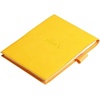 image:imageRHODIA 128201C  Clipboard Case  Stapled Notepad N12 Silver  85x12 cm  Lined  80 Detachable Sheets  White Clairefontaine Paper 80 gm  Pencil Holder  Faux Leather  Rhodiarama CollectionDaffodil Yellow