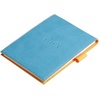 image:imageRHODIA 128201C  Clipboard Case  Stapled Notepad N12 Silver  85x12 cm  Lined  80 Detachable Sheets  White Clairefontaine Paper 80 gm  Pencil Holder  Faux Leather  Rhodiarama CollectionTurquoise Blue