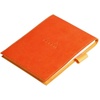image:imageRHODIA 128201C  Clipboard Case  Stapled Notepad N12 Silver  85x12 cm  Lined  80 Detachable Sheets  White Clairefontaine Paper 80 gm  Pencil Holder  Faux Leather  Rhodiarama CollectionTangerine