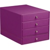 image:imageRHODIA 318869C  Iris 4Drawer File Organizer  248 x 327 x 228 cm  Orange Saddle Stitching  Faux Leather Exterior  Rhodiarama Home Office Collection  Office Organization amp Designer StoragePurple