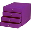 image:imageRHODIA 318869C  Iris 4Drawer File Organizer  248 x 327 x 228 cm  Orange Saddle Stitching  Faux Leather Exterior  Rhodiarama Home Office Collection  Office Organization amp Designer StoragePurple