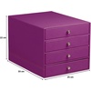 image:imageRHODIA 318869C  Iris 4Drawer File Organizer  248 x 327 x 228 cm  Orange Saddle Stitching  Faux Leather Exterior  Rhodiarama Home Office Collection  Office Organization amp Designer StoragePurple