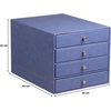 image:imageRhodia 318864C  Taupe 4Drawer File Organizer  248 x 327 x 228 cm  Orange Saddle Stitching  Faux Leather Exterior  Rhodiarama Home Office Collection  Office Organization amp Designer StorageSapphire Blue