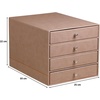 image:imageRhodia 318864C  Taupe 4Drawer File Organizer  248 x 327 x 228 cm  Orange Saddle Stitching  Faux Leather Exterior  Rhodiarama Home Office Collection  Office Organization amp Designer StorageTaupe