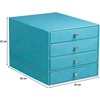 image:imageRhodia 318864C  Taupe 4Drawer File Organizer  248 x 327 x 228 cm  Orange Saddle Stitching  Faux Leather Exterior  Rhodiarama Home Office Collection  Office Organization amp Designer StorageTurquoise Blue