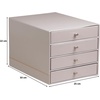 image:imageRhodia 318864C  Taupe 4Drawer File Organizer  248 x 327 x 228 cm  Orange Saddle Stitching  Faux Leather Exterior  Rhodiarama Home Office Collection  Office Organization amp Designer StorageSilver