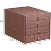 image:imageRhodia 318864C  Taupe 4Drawer File Organizer  248 x 327 x 228 cm  Orange Saddle Stitching  Faux Leather Exterior  Rhodiarama Home Office Collection  Office Organization amp Designer StorageChocolate