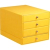 image:imageClairefontaine Rhodiarama Italian Faux Leather 4 Drawer Sorter 248 x 327 x 228 cm Daffodil