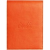 image:imageRHODIA 128201C  Clipboard Case  Stapled Notepad N12 Silver  85x12 cm  Lined  80 Detachable Sheets  White Clairefontaine Paper 80 gm  Pencil Holder  Faux Leather  Rhodiarama CollectionTangerine